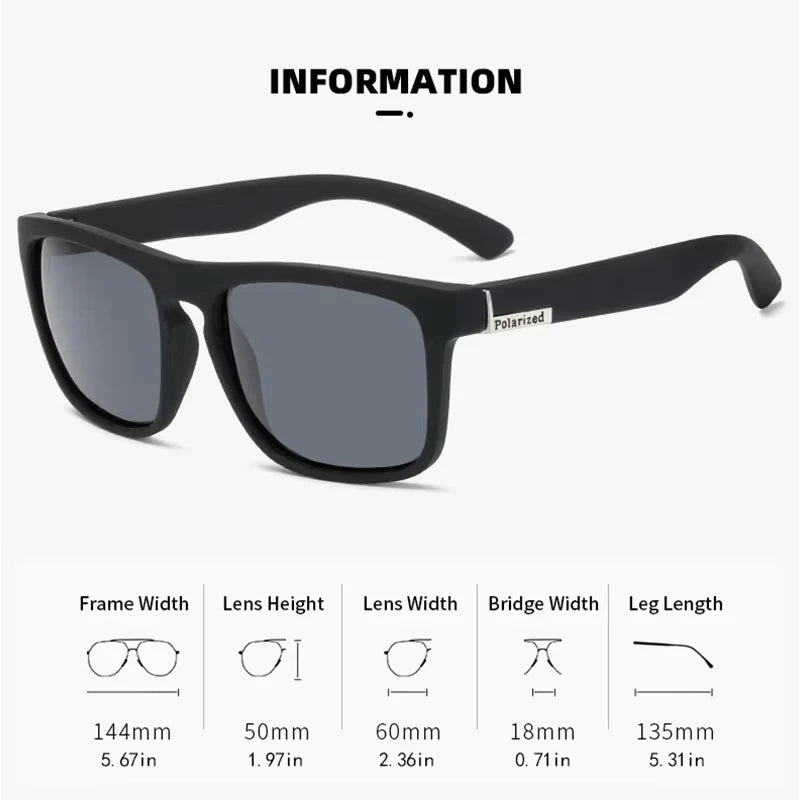 Gafas de Sol Polarizadas de Lujo, Gafas de Sol Cuadradas de Moda para Hombre, Gafas de Sol Vintage para Conducir, Pescar, Gafas Deportivas con Protección UV