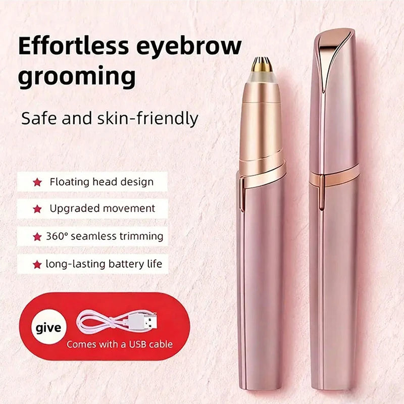 Recortador de cejas eléctrico, depilación de seguridad, depiladora de cejas, cargador USB, Mini afeitadora moldeadora, depilación, belleza indolora