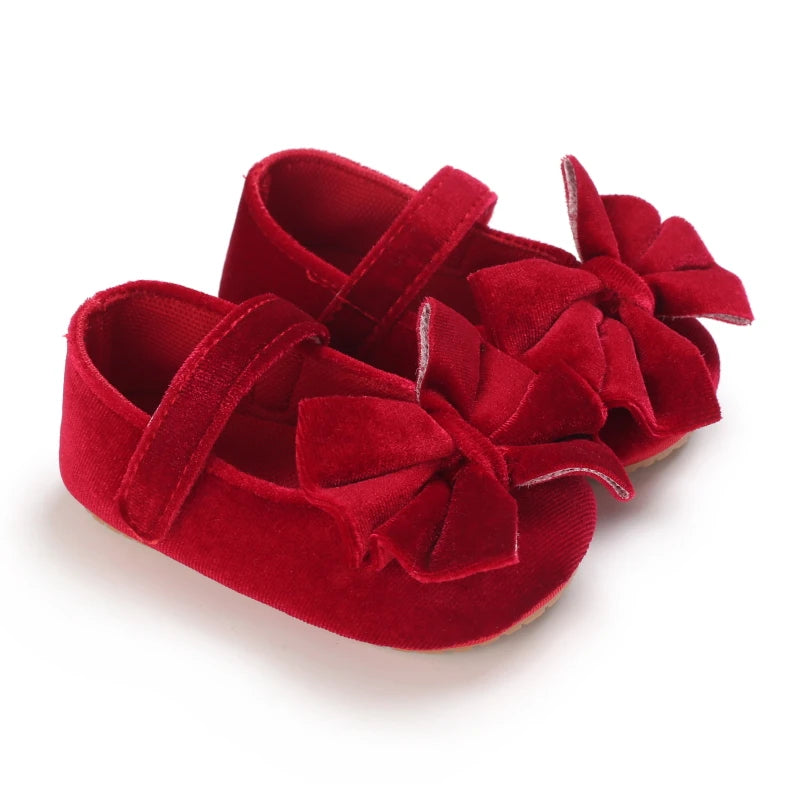 Zapatos de Terciopelo Rojos para Bebé