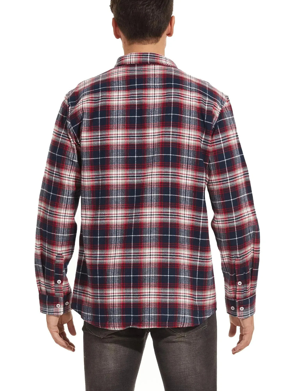 TACVASEN-Camisa de manga larga para hombre, chaqueta de franela, ligera, con botones y bolsillos
