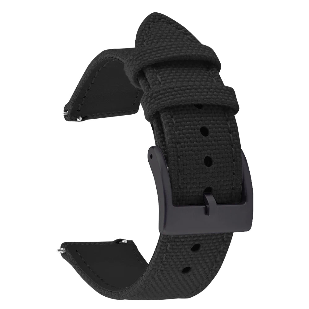 Correa de reloj de nailon de 18mm, 20mm y 22mm, correas de reloj de cuero y tela de vela de dos caras, pulseras de liberación rápida, cinturón deportivo para hombres y mujeres