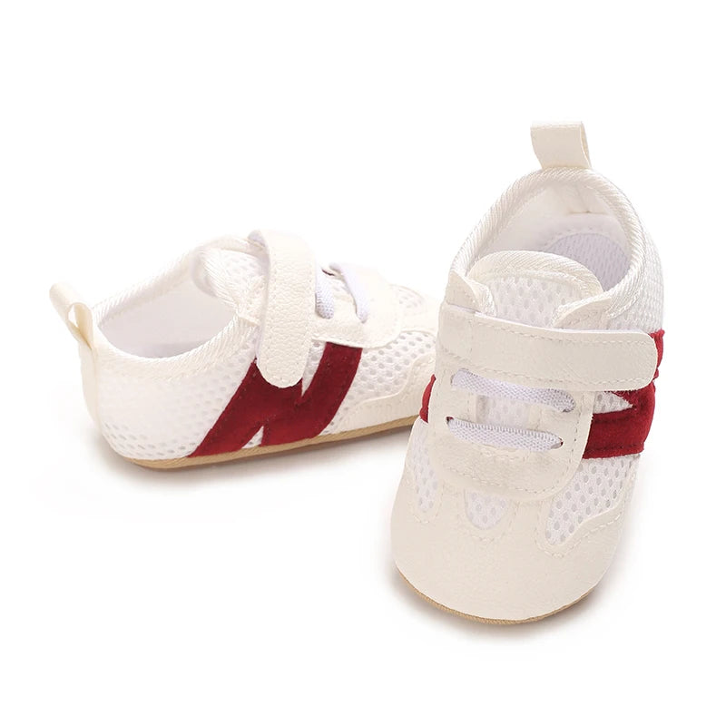 0-18 Months Newborn Baby Classic Sneakers Letters Splicing Baby Casual Shoe Anti-slip Hundred Walking Baby Boys Girls Baby Shoes