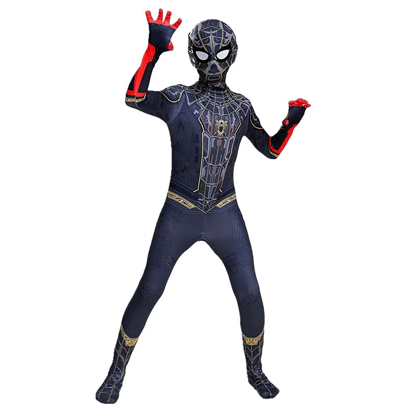 Red Spider-Themed Full-Body Cosplay Suit for Adults