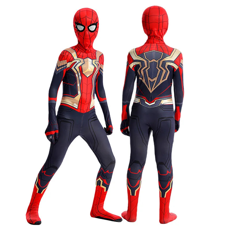 Red Spider-Themed Full-Body Cosplay Suit for Adults