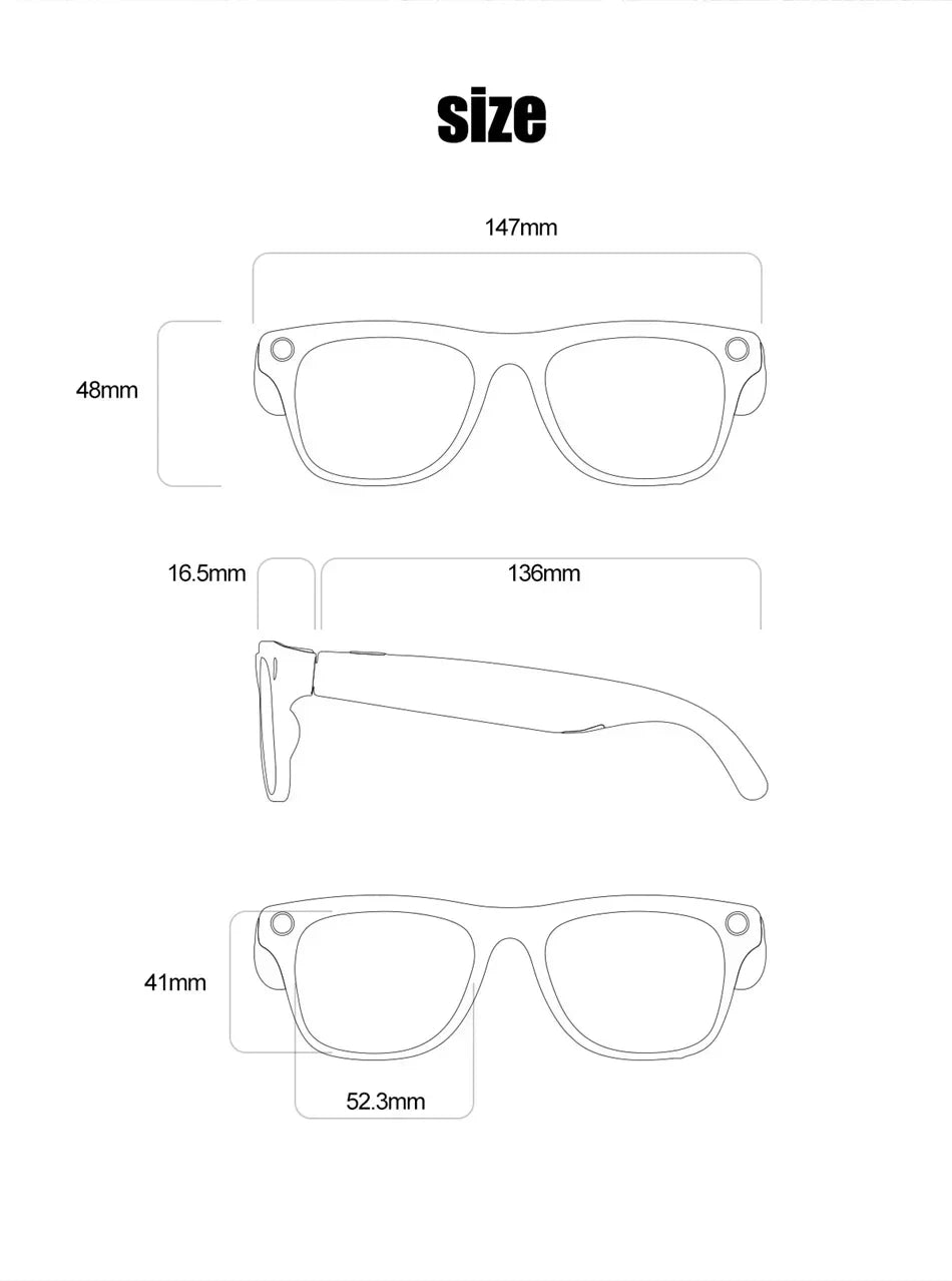 Lenovo Bluetooth 8K Smart AI Touch Glasses Camera With 800w Sport ChatGpt4.0 Sunglasses Calling Music Player For Men Women Gifts