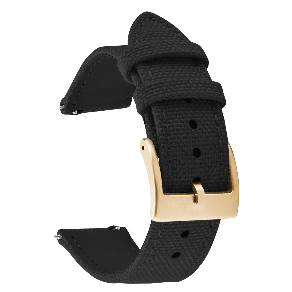 Correa de reloj de nailon de 18mm, 20mm y 22mm, correas de reloj de cuero y tela de vela de dos caras, pulseras de liberación rápida, cinturón deportivo para hombres y mujeres