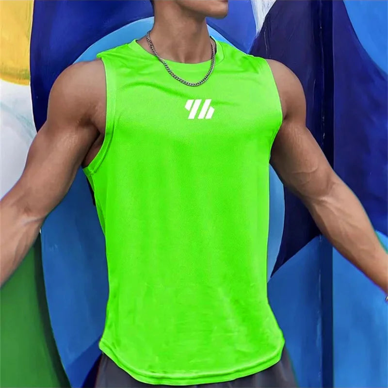 Chaleco de gimnasio de verano para hombre, camisa de malla de alta calidad, camisetas sin mangas, camisetas sin mangas para correr, chaleco deportivo para Fitness, ropa para hombre 2025