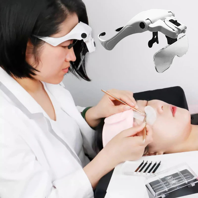 Lupa ajustable de 5 lentes, lupa para extensión de pestañas, lámpara de luz LED, reparación de injerto, tatuaje, pestañas individuales