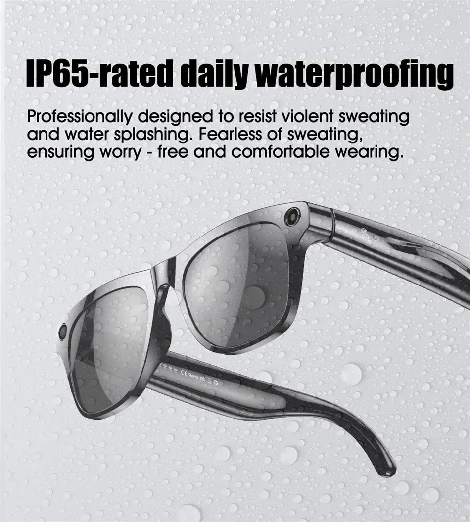 Lenovo Bluetooth 8K Smart AI Touch Glasses Camera With 800w Sport ChatGpt4.0 Sunglasses Calling Music Player For Men Women Gifts