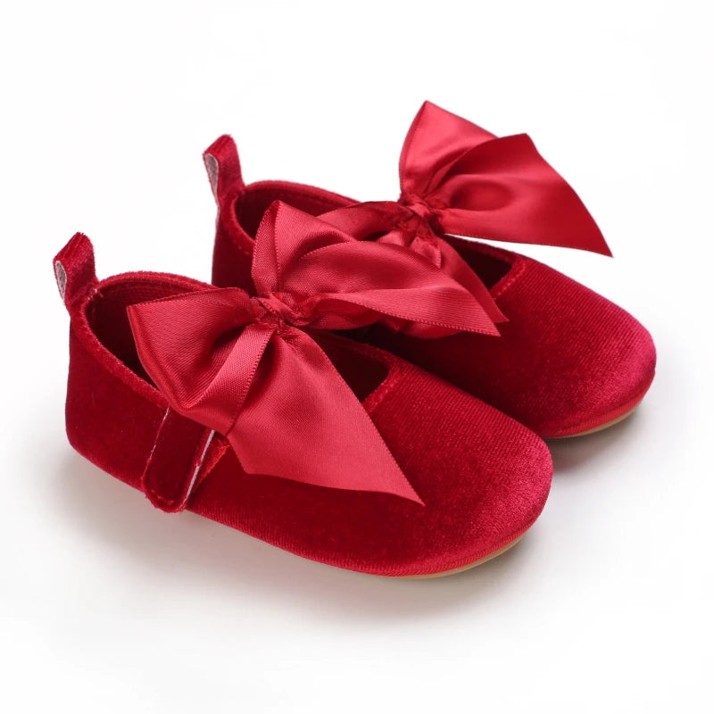 Zapatos de Terciopelo Rojos para Bebé