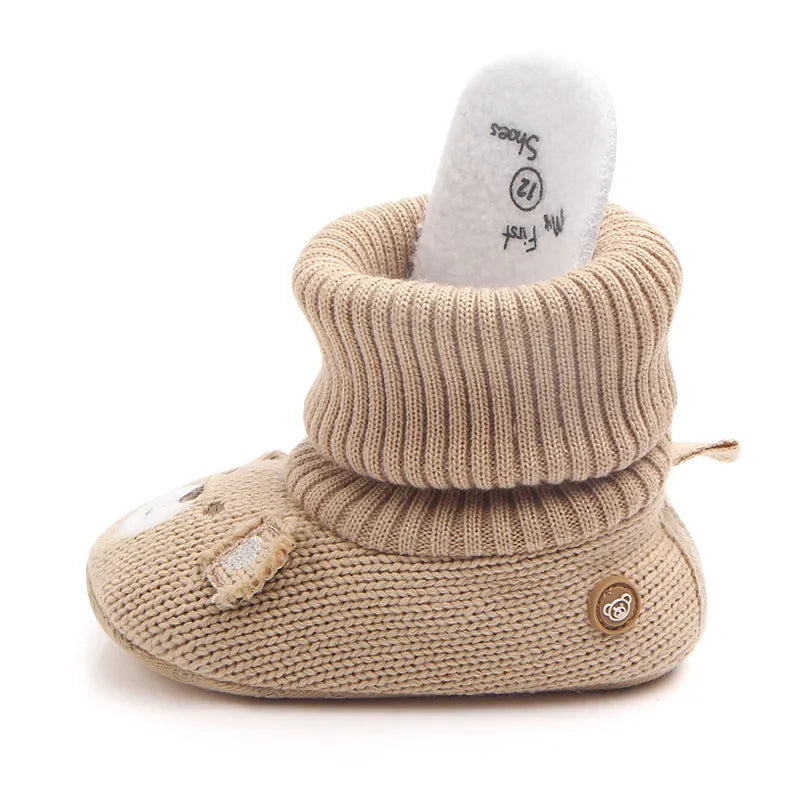 Baby Wool Shoes Little Boy and Girls Newborn Bootie Winter Warm Infant Toddler Crib Shoes Classic Floor First Walkers