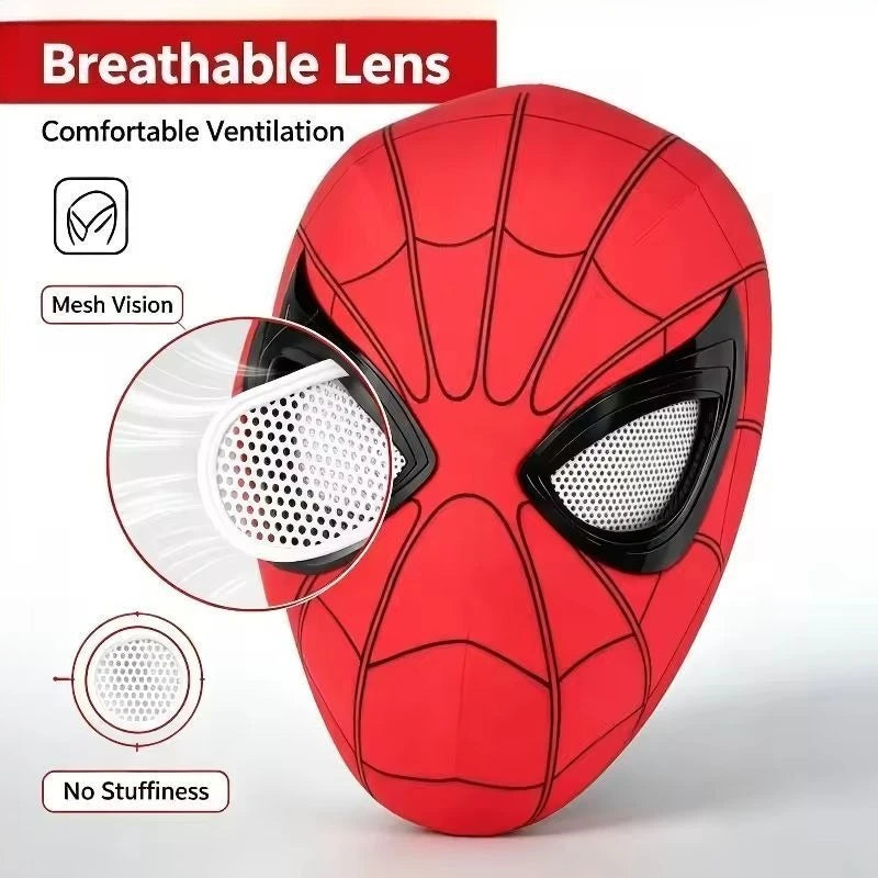 Spider-Man Cosplay Mask with Chin-Controlled Moving Eyes