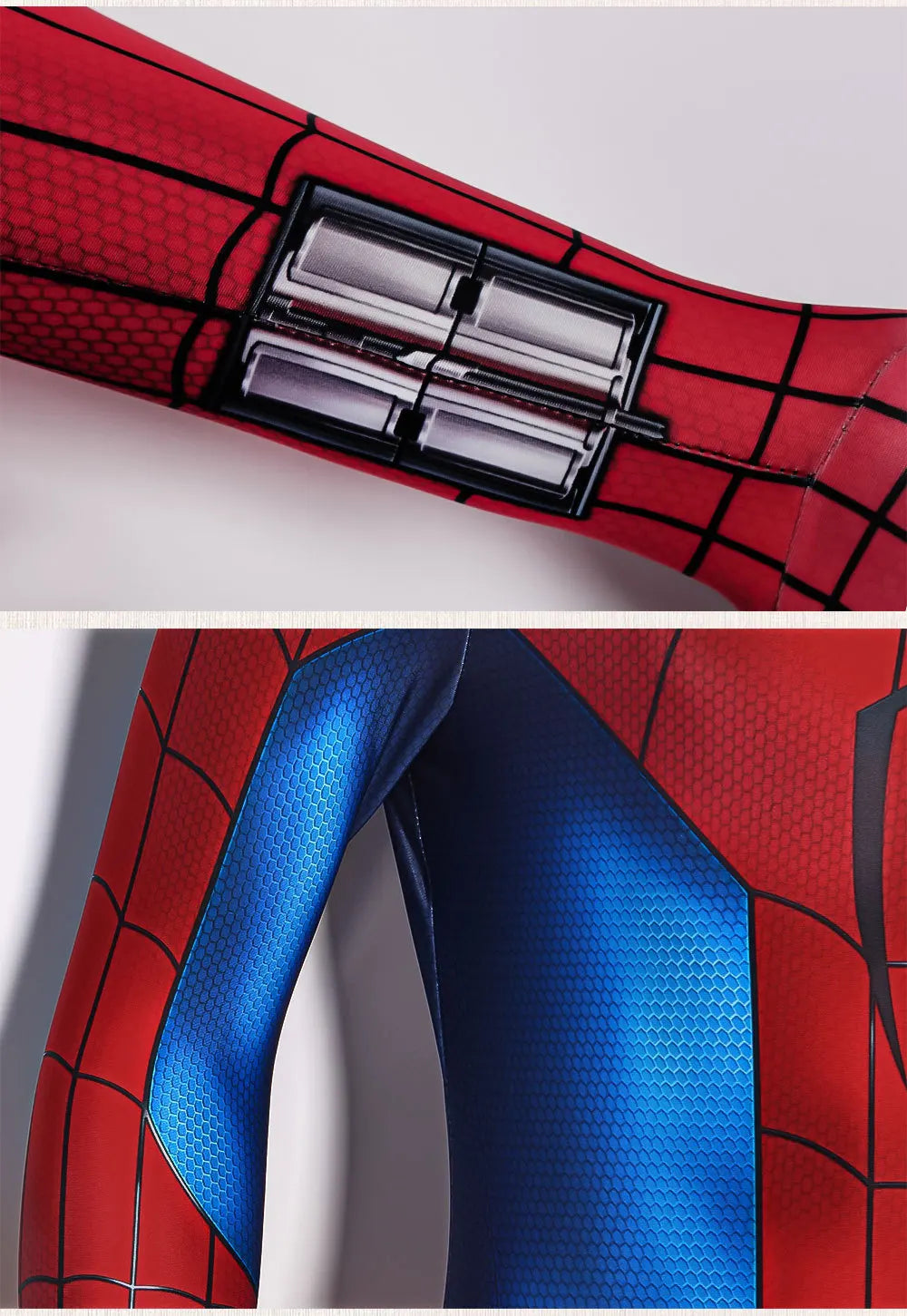 Red & Blue Spider-Web Cosplay Bodysuit for Adults