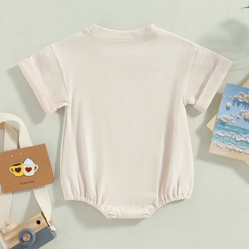 Baby Solid-Color Short-Sleeve Romper