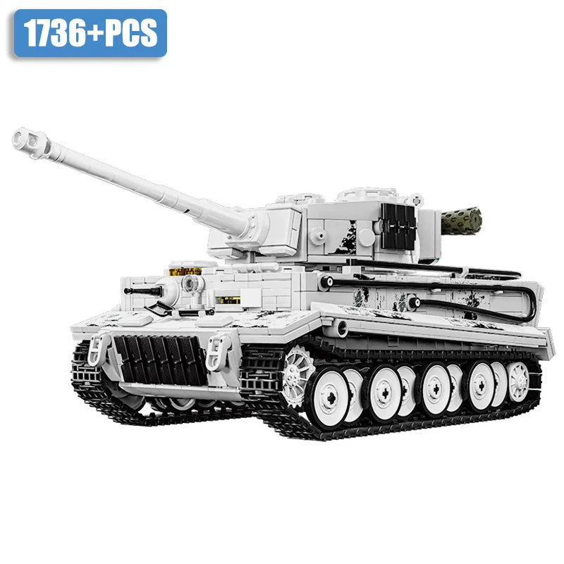 WW2 militar 1/28 escala Franz Staudegger Tiger tanque pesado conjunto de bloques de construcción guerra mundo 2 tanques de tigre modelo juguetes para niños regalos