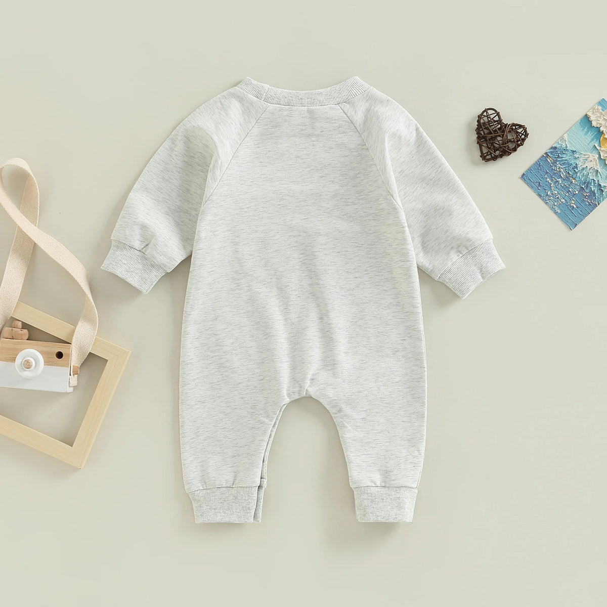 Baby Long-Sleeve Rugby Letter-Print Romper