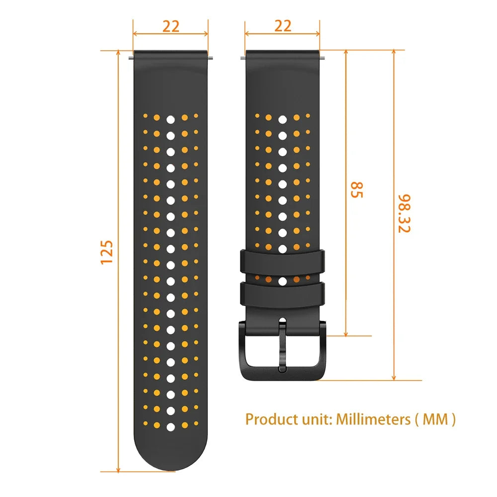Correa deportiva de silicona de 22mm para OnePlus Watch 3 2 2R, pulsera suave de 46mm para OPPO Watch X X2 4 Pro/Mi Watch 2 Pro S4 S3 S1