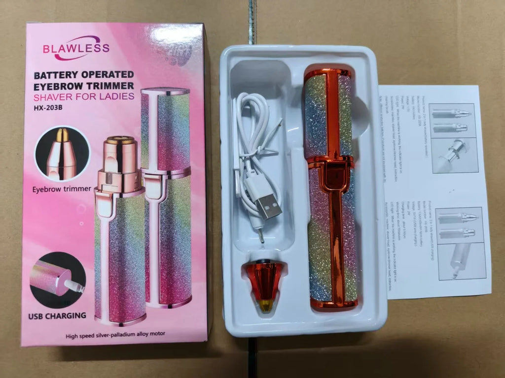 Depiladora Eléctrica de Cejas para Mujer 2 en 1, Recargable, Depilación Facial y Afeitadora de Cejas, Depiladora Corporal sin Dolor
