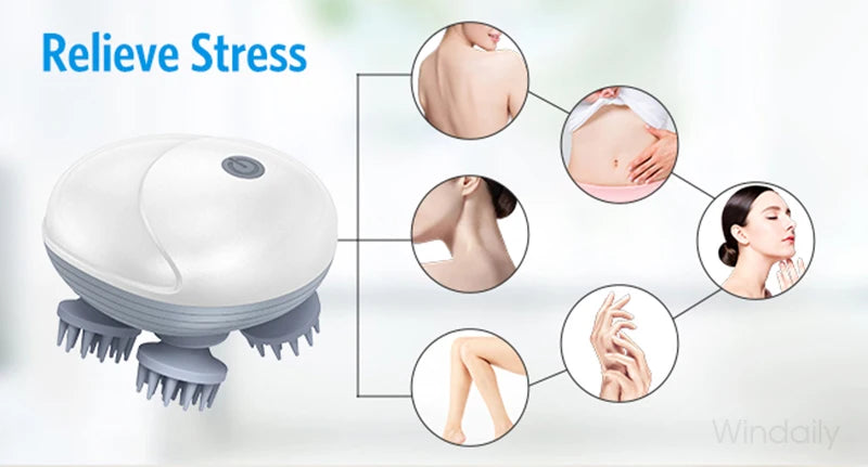 Masajeador Eléctrico para Cuero Cabelludo, Dispositivo Vibrador y Amasador para el Cuidado de la Salud, Masaje de Tejido Profundo para Hombros, Cuello, Piernas, Brazos, Masajeador para Mascotas