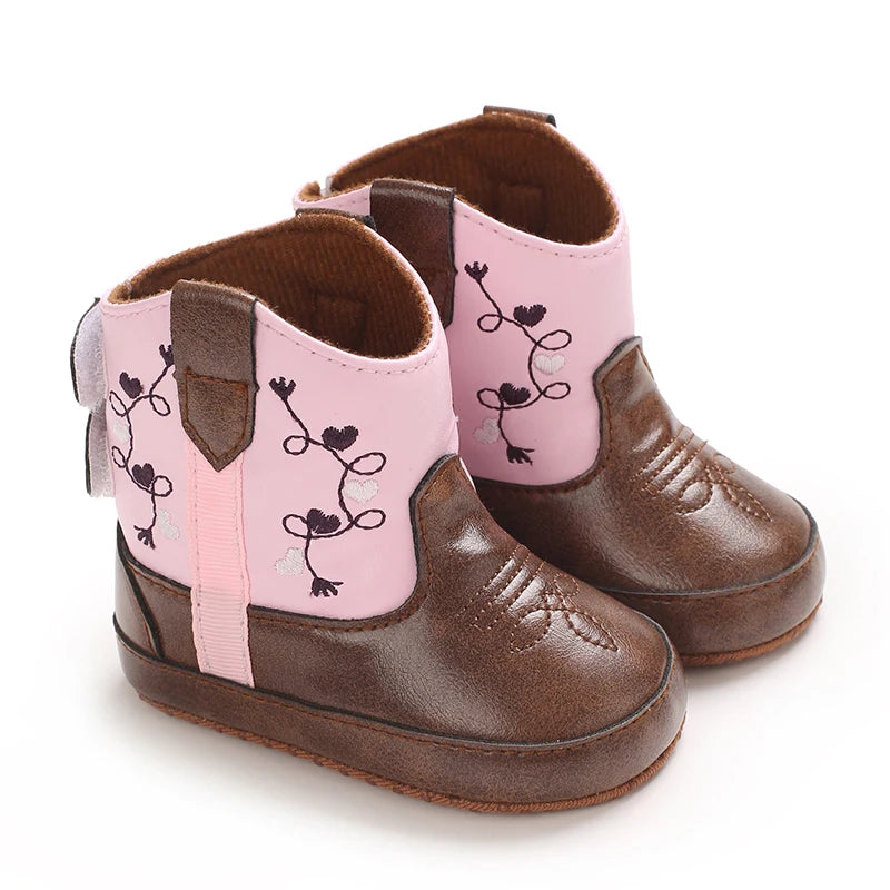 Baby Cowboy Boots - Western Style | Soft soled First Walking Shoes for Newborns and Preschoolers