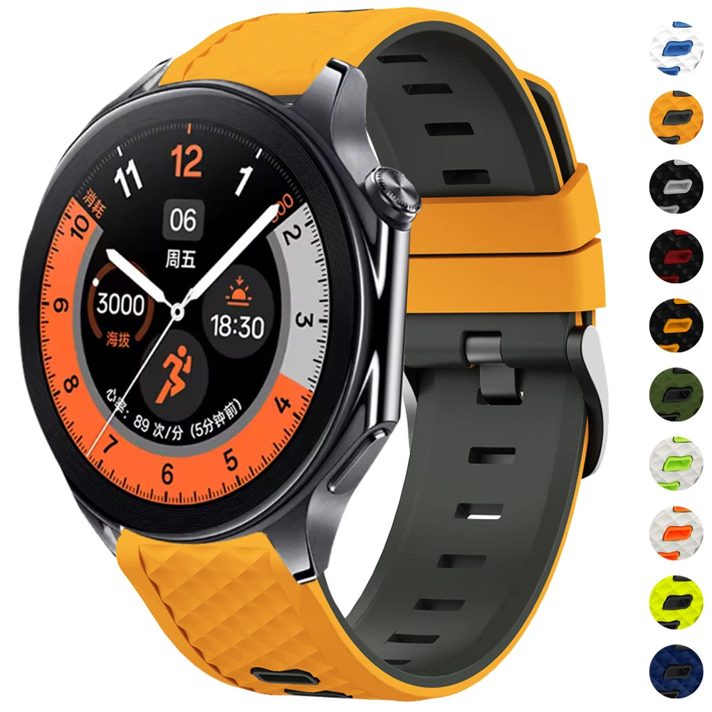 Correa deportiva de silicona de 22mm para OnePlus Watch 3 2 2R, pulsera suave de 46mm para OPPO Watch X X2 4 Pro/Mi Watch 2 Pro S4 S3 S1