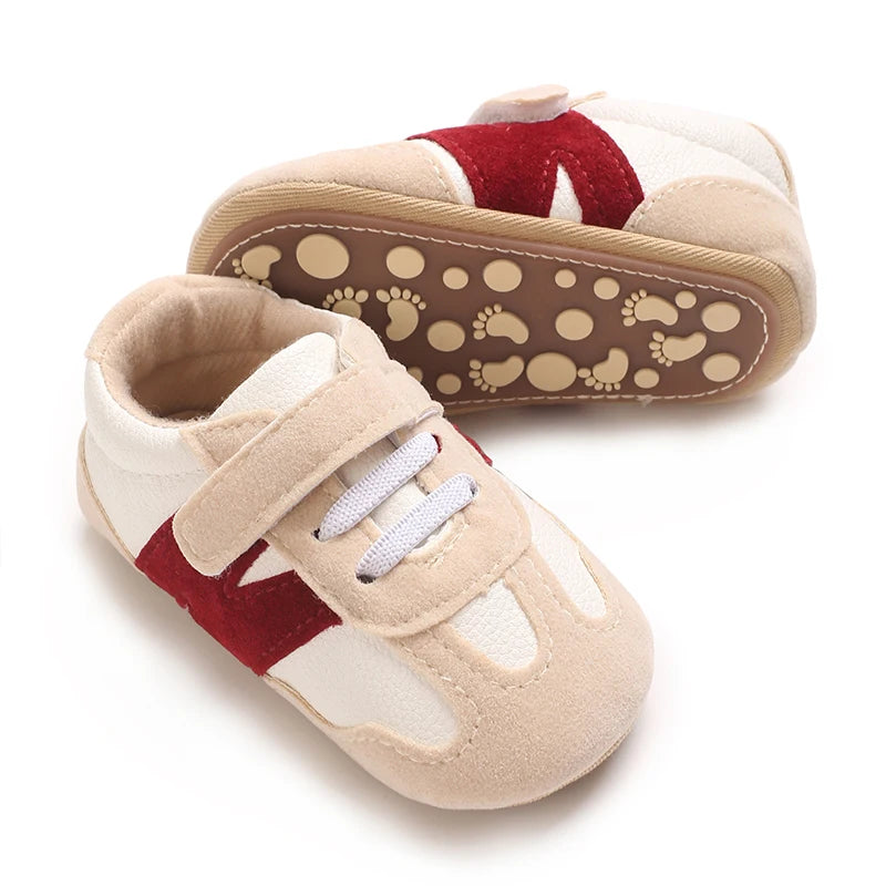0-18 Months Newborn Baby Classic Sneakers Letters Splicing Baby Casual Shoe Anti-slip Hundred Walking Baby Boys Girls Baby Shoes