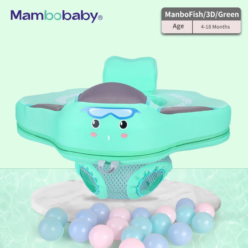 Mambobaby Baby Float with Seat Large Swimming Ring for Infant No Inflation Pool Accessories 6-18-24 Months Pool Game Toys