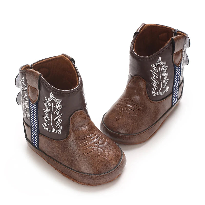 Baby Cowboy Boots - Western Style | Soft soled First Walking Shoes for Newborns and Preschoolers
