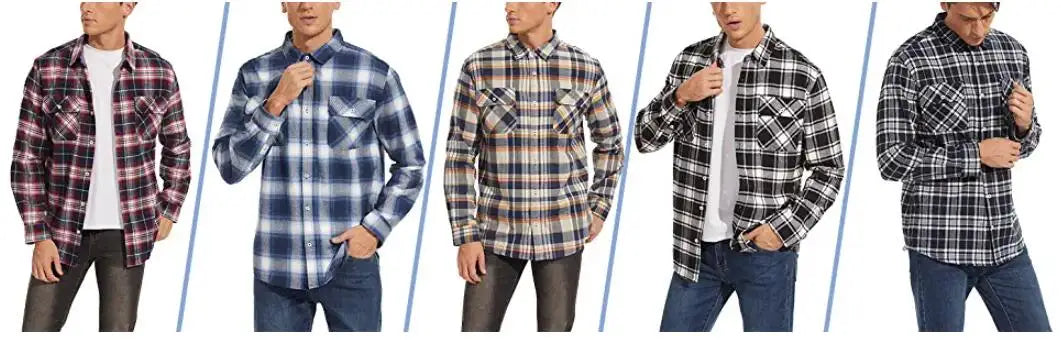 TACVASEN-Camisa de manga larga para hombre, chaqueta de franela, ligera, con botones y bolsillos