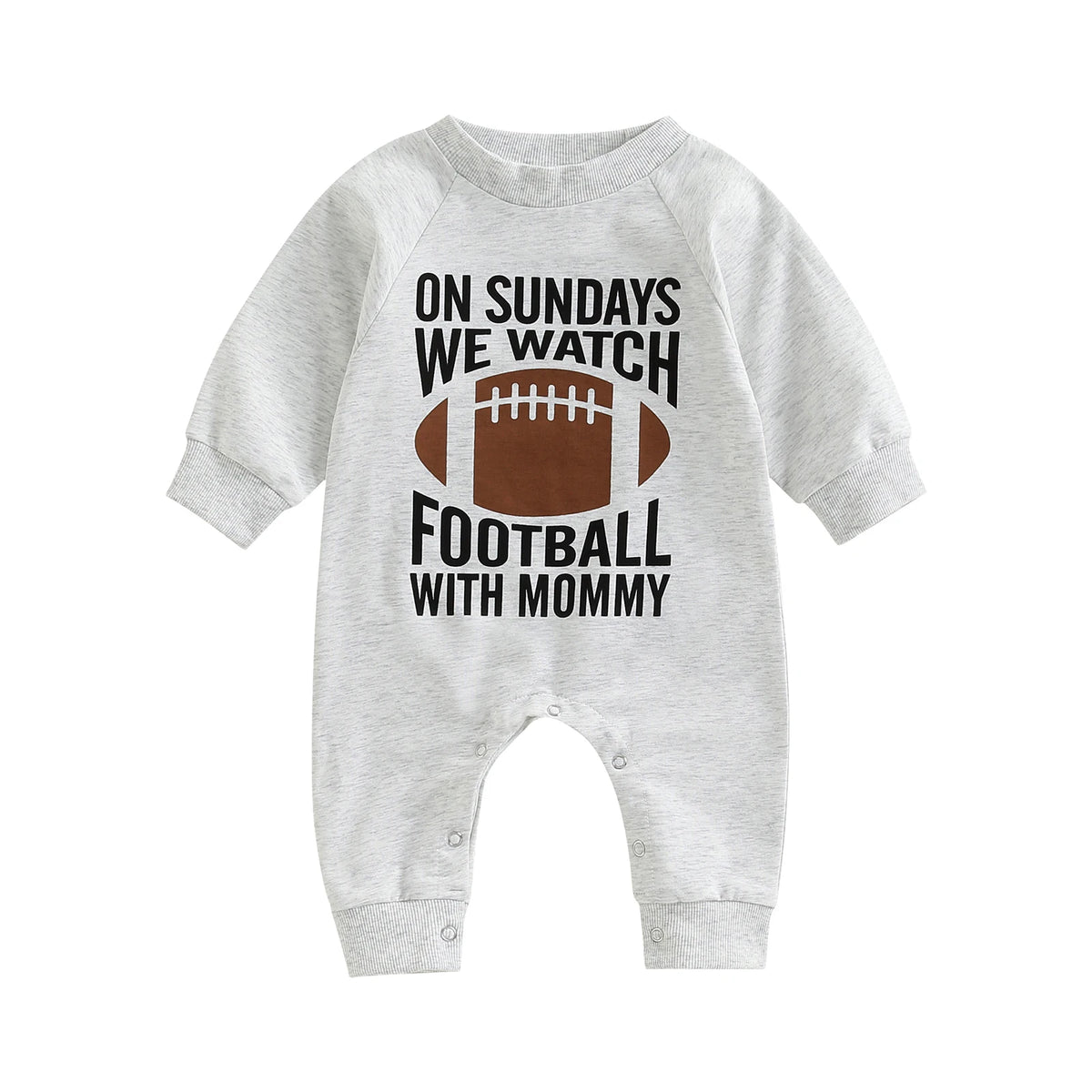 Baby Long-Sleeve Rugby Letter-Print Romper