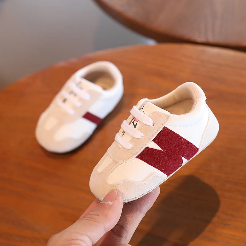 0-18 Months Newborn Baby Classic Sneakers Letters Splicing Baby Casual Shoe Anti-slip Hundred Walking Baby Boys Girls Baby Shoes