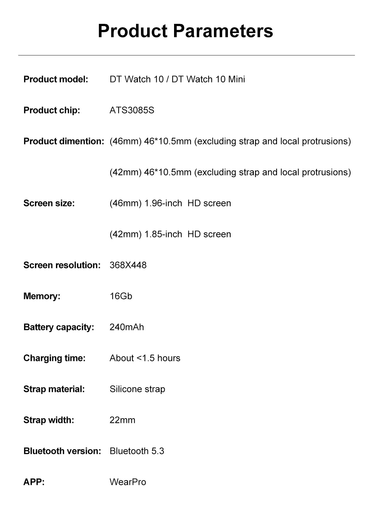 Nuevo reloj inteligente DT 10 con memoria grande de 16GB NFC, brújula de visión estéreo 3D, modo Muiti-Sport, reloj inteligente resistente al agua con llamadas Bluetooth