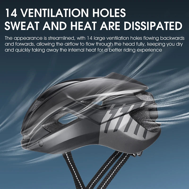 Casco de Ciclismo Ultraligero WEST BIKING con Luz Trasera y Gafas Integradas para Hombre y Mujer, Casco de Seguridad para Ciclismo de Montaña, Carretera y Motocicleta