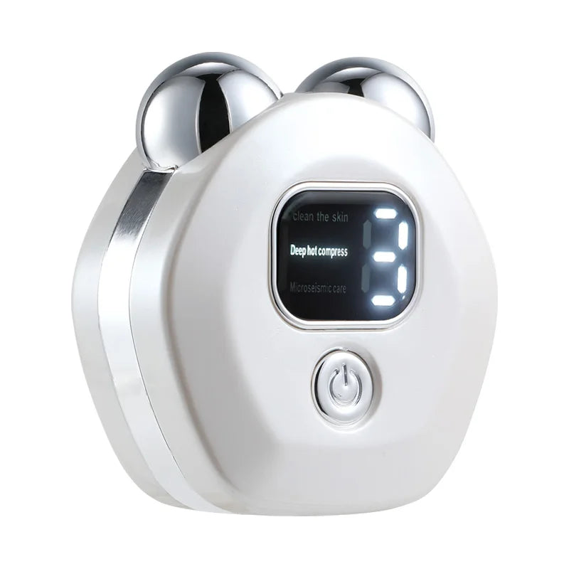 Masajeador de rodillo de microcorriente portátil, vibración eléctrica, levantamiento de cara y cuello, instrumento de belleza antiarrugas para estiramiento de la piel