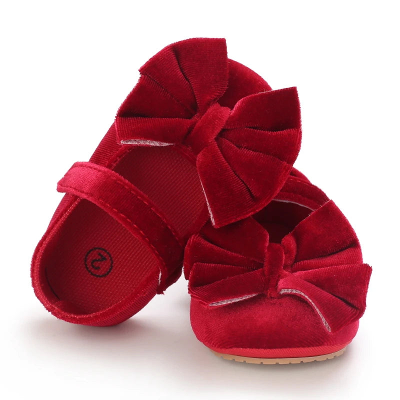 Spring and Autumn New Velvet Baby Shoes Sneakers Non slip Shoes Red Christmas Velvet Children's Shoes