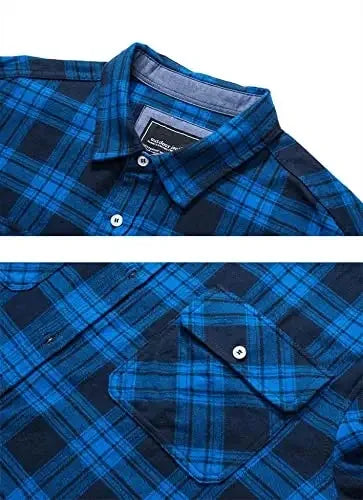 TACVASEN-Camisa de manga larga para hombre, chaqueta de franela, ligera, con botones y bolsillos
