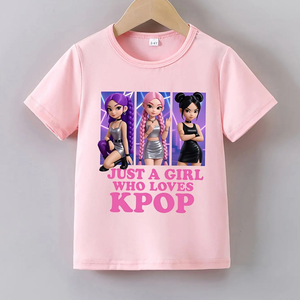 Camiseta Kpop para niñas, camiseta de verano de algodón suave con estampado de ídolos, camiseta de verano de algodón suave con estampado de ídolos, camiseta de verano de algodón suave con estampado de ídolos, camiseta