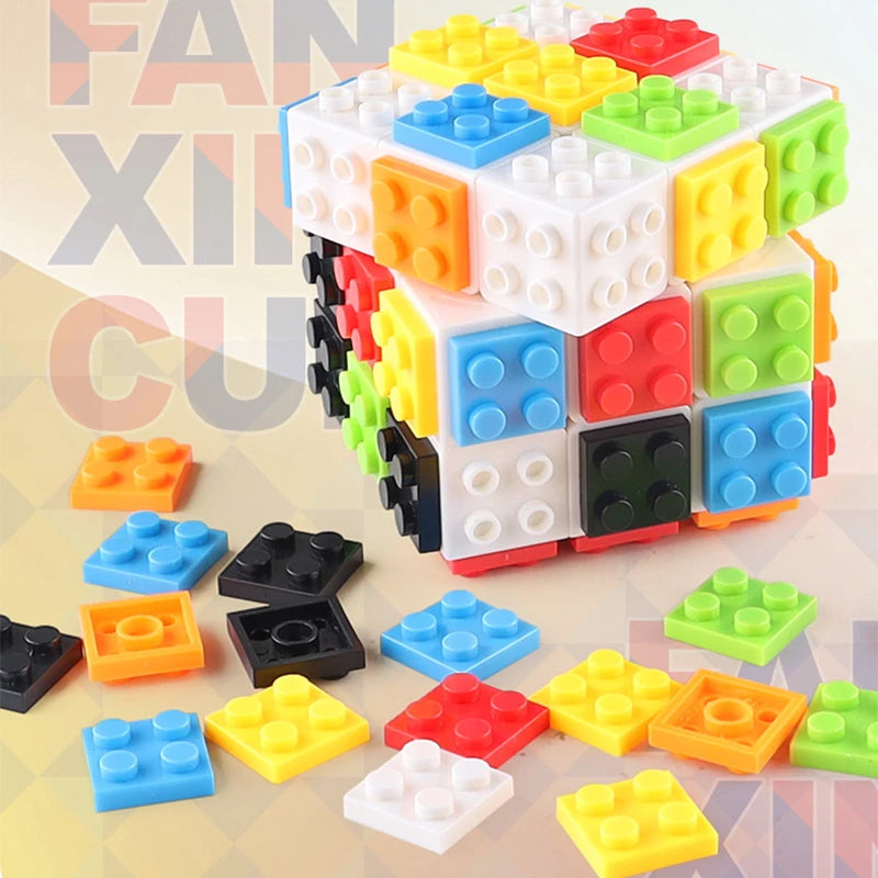 DIY Series Bricks Magic Cube 3x3x3 Professional Speed Cube Puzzle Toys Enlighten Educational Building Blocks Toys for Kids Gifts