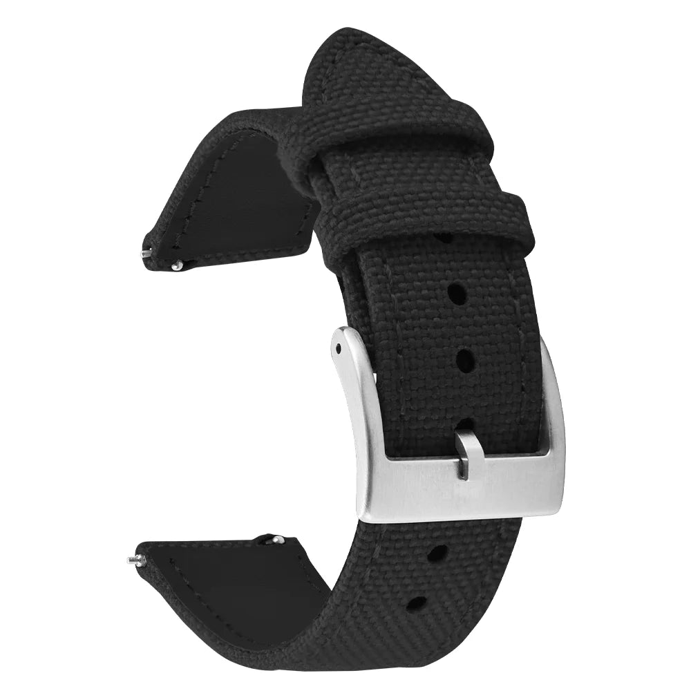Correa de reloj de nailon de 18mm, 20mm y 22mm, correas de reloj de cuero y tela de vela de dos caras, pulseras de liberación rápida, cinturón deportivo para hombres y mujeres