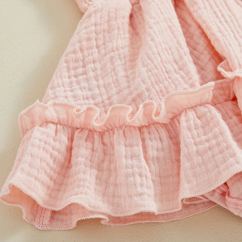 Baby Girl Sleeveless Tie-Strap Romper & Headband