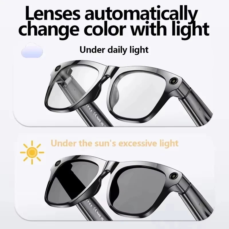 Lenovo Bluetooth 8K Smart AI Touch Glasses Camera With 800w Sport ChatGpt4.0 Sunglasses Calling Music Player For Men Women Gifts