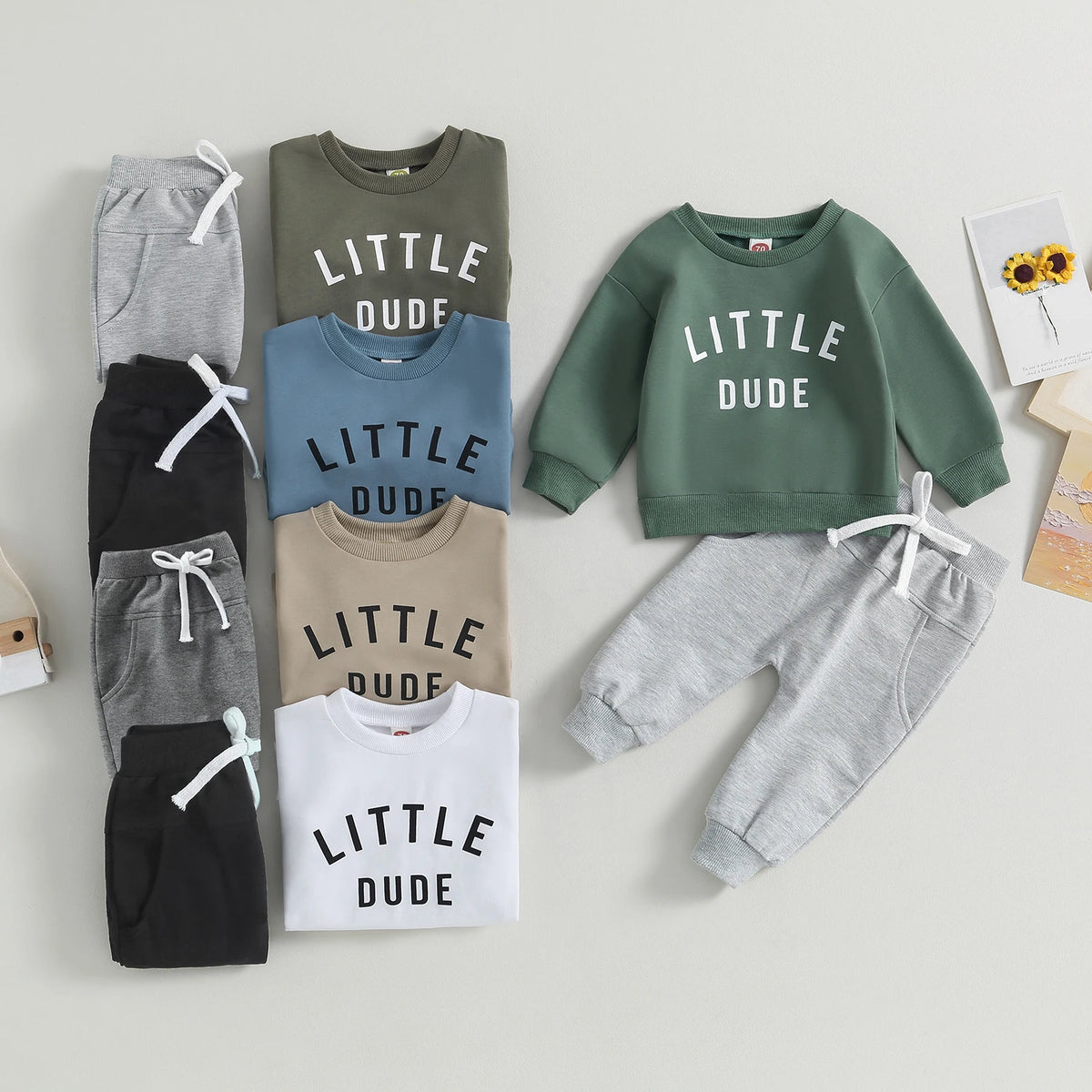 Toddler Letter-Print Long-Sleeve Top & Pants Set