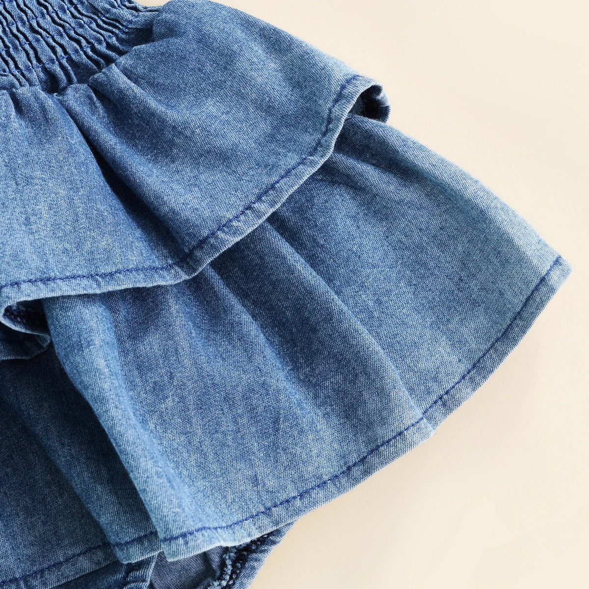 Baby Girl Sleeveless Pleated Ruffle-Hem Romper
