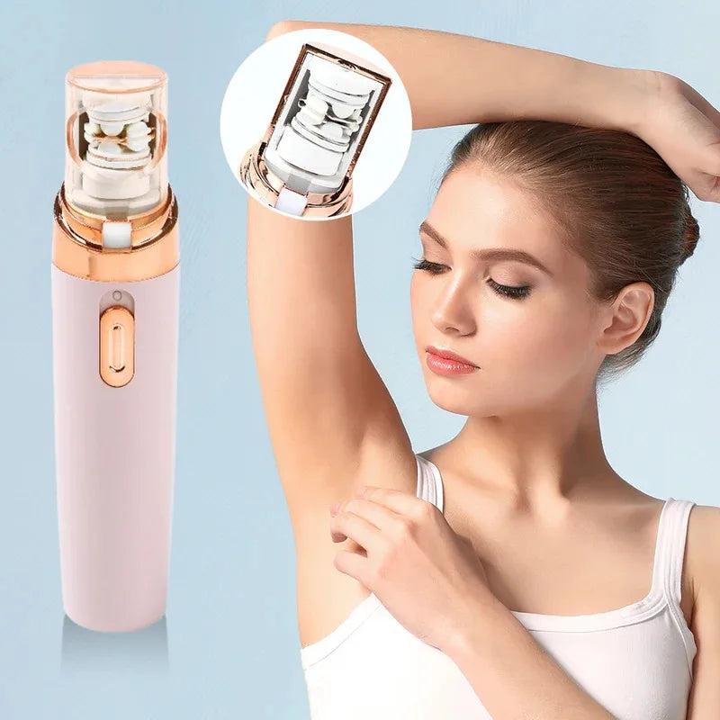 Depiladora Facial eléctrica para mujer, depiladora recargable, depiladora de vello Facial indolora para cara, axila, pierna trasera