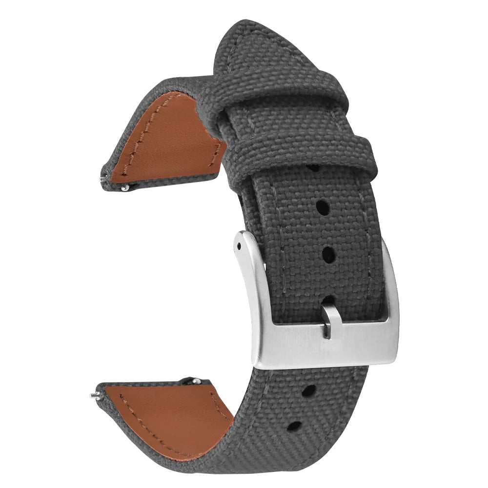 Correa de reloj de nailon de 18mm, 20mm y 22mm, correas de reloj de cuero y tela de vela de dos caras, pulseras de liberación rápida, cinturón deportivo para hombres y mujeres