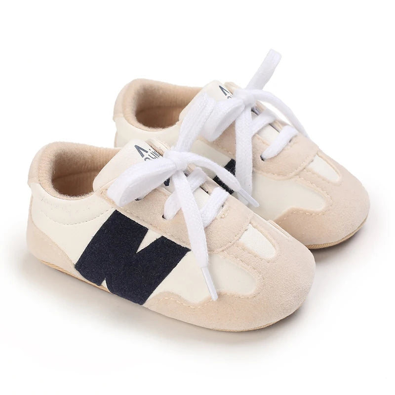 0-18 Months Newborn Baby Classic Sneakers Letters Splicing Baby Casual Shoe Anti-slip Hundred Walking Baby Boys Girls Baby Shoes
