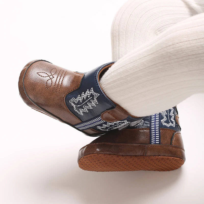 Baby Cowboy Boots - Western Style | Soft soled First Walking Shoes for Newborns and Preschoolers