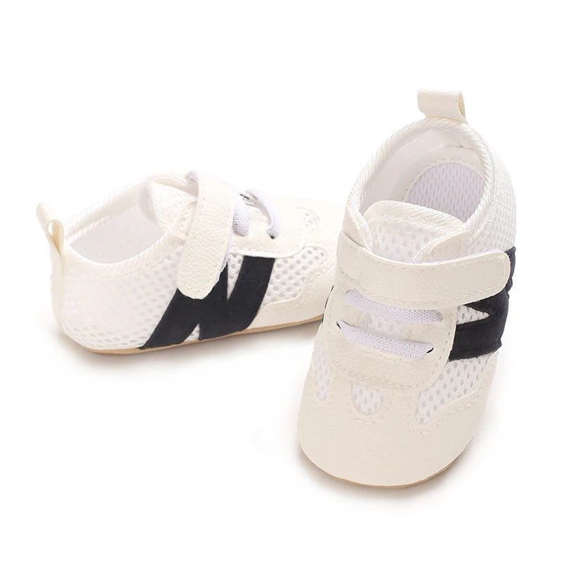 0-18 Months Newborn Baby Classic Sneakers Letters Splicing Baby Casual Shoe Anti-slip Hundred Walking Baby Boys Girls Baby Shoes