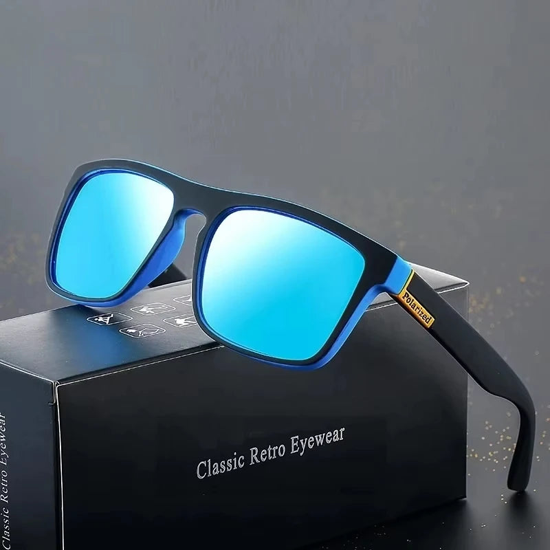 Gafas de Sol Polarizadas de Lujo, Gafas de Sol Cuadradas de Moda para Hombre, Gafas de Sol Vintage para Conducir, Pescar, Gafas Deportivas con Protección UV