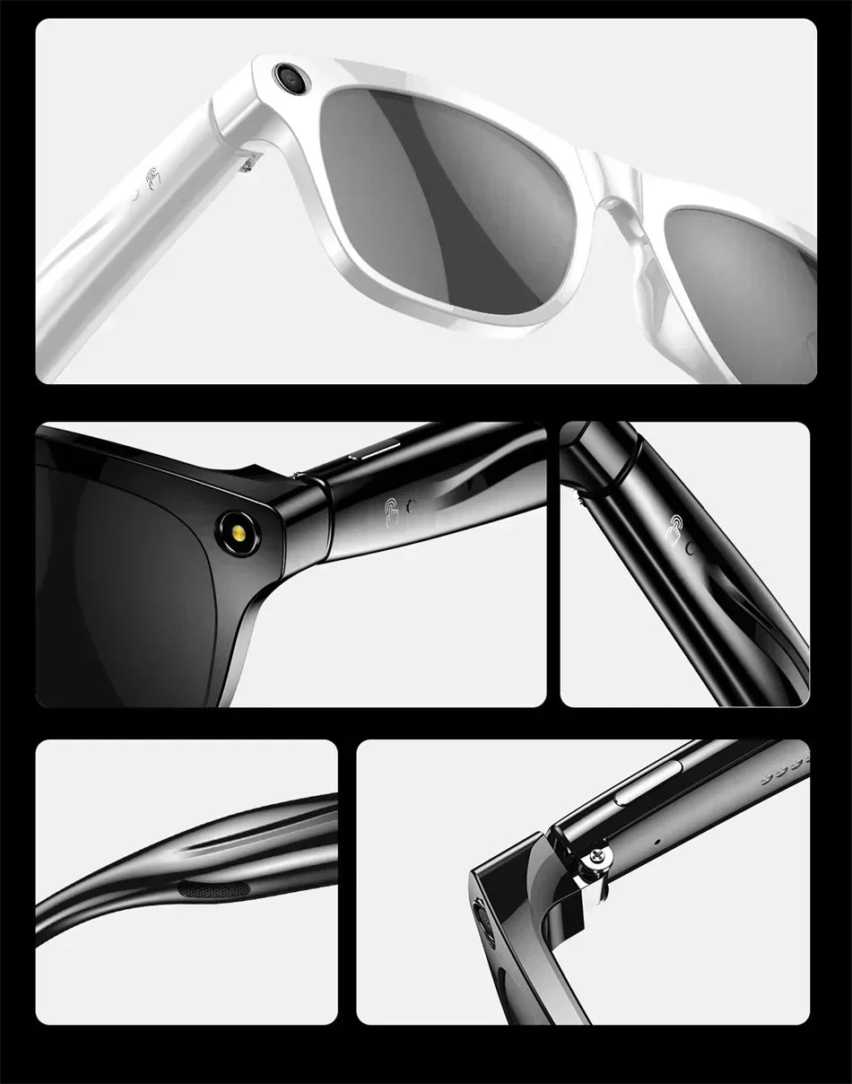 Lenovo Bluetooth 8K Smart AI Touch Glasses Camera With 800w Sport ChatGpt4.0 Sunglasses Calling Music Player For Men Women Gifts
